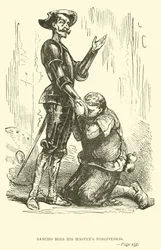 Sancho vraagt om vergeving van zijn meester